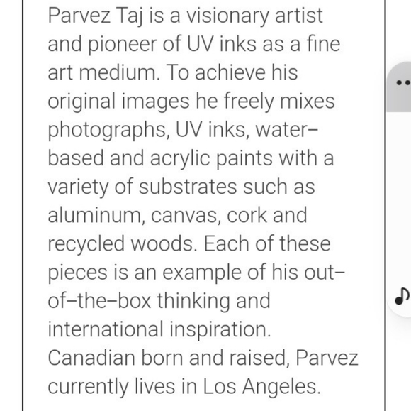 Parvez Taj dark wooded canvas Print - Picture 2 of 5